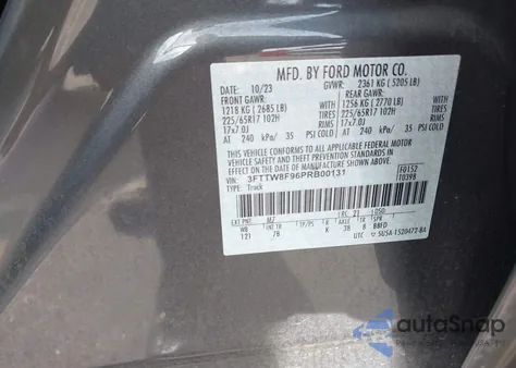 2023 Ford Maverick Xlt from USA, damaged, VIN 3FTTW8F96PRB00131